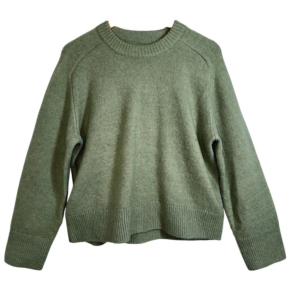 Abercrombie & Fitch Green Wool Blend Soft Knit Pullover Crew Neck Sweater Size M - Picture 2 of 8